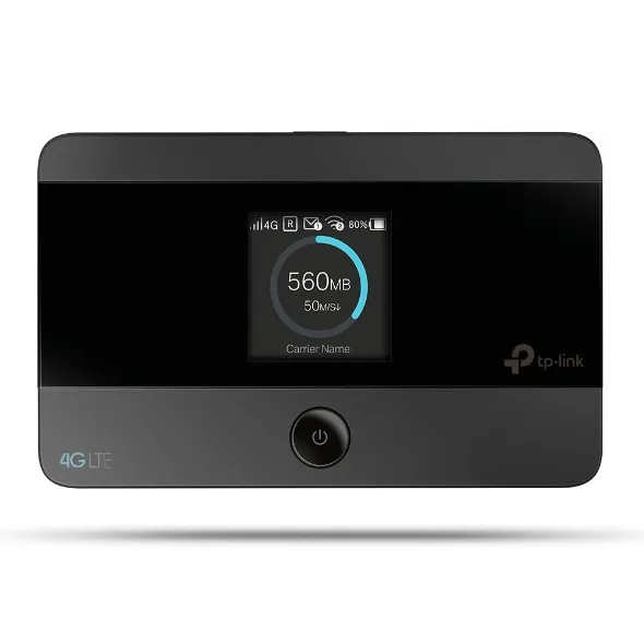 TP-Link TL-M7350 4G LTE mobile WiFi hotspot showing data use on its screen