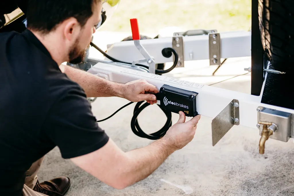 Checking an Elecbrakes brake controller on a caravan before a long weekend towing trip