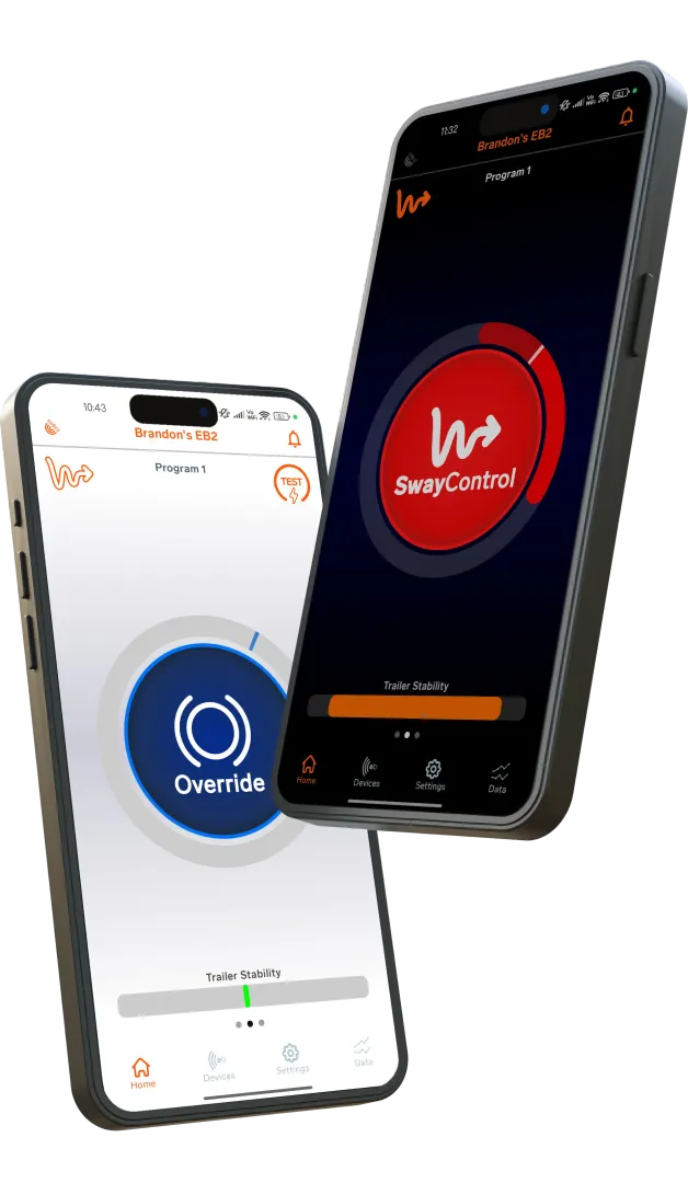 Elecbrakes app on two smartphones